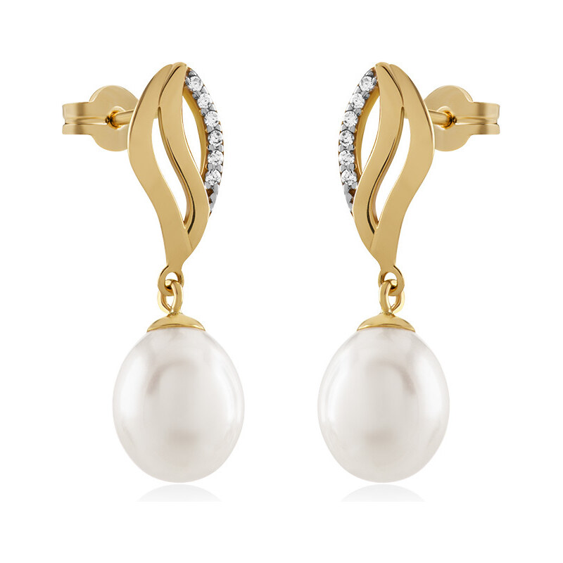 Brilio Elegantné zlaté náušnice s perlami 14/467.002/3ZIR 66581174