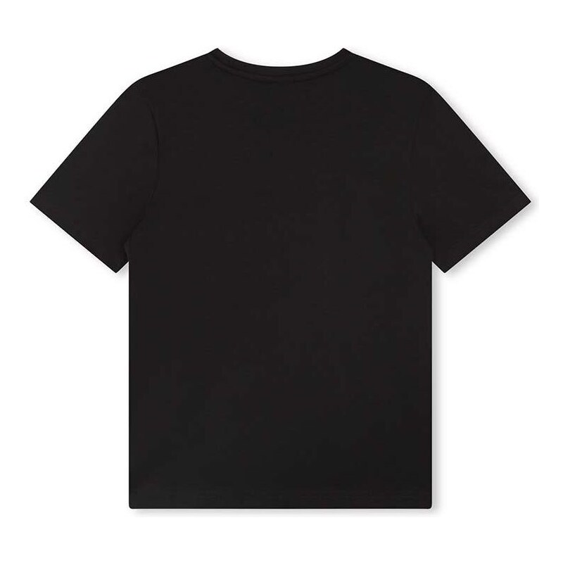 Detské bavlnené tričko BOSS čierna farba, s potlačou