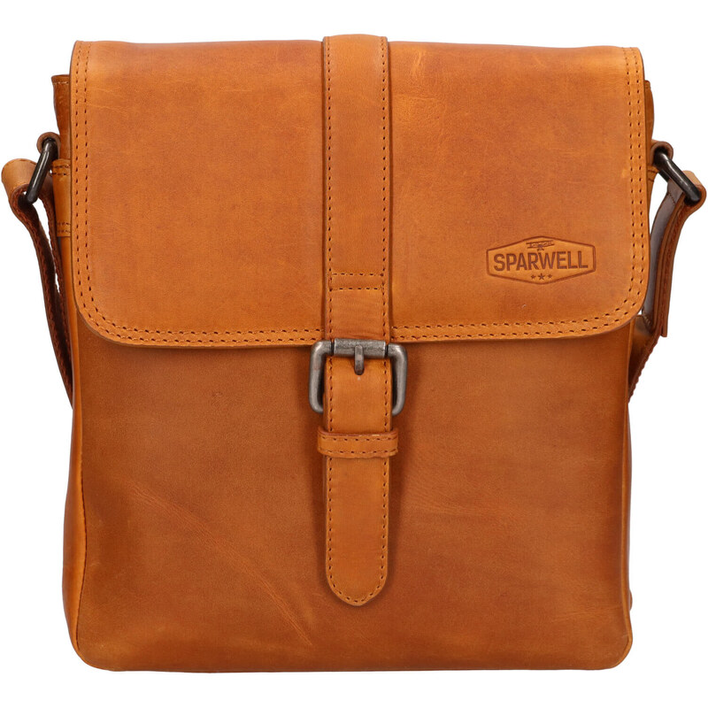 Pánska kožená taška cez rameno Sparwell Albert - koňak 44072171