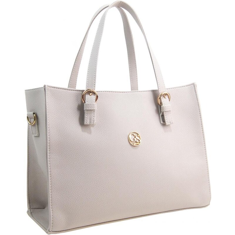 Svetlá krémová veľká kabelka so zlatými doplnkami S573 GROSSO 48777606