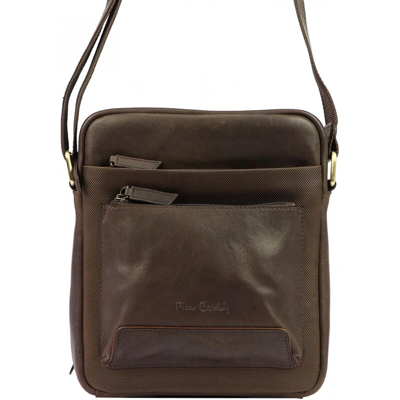 Pánska kožená crossbody taška hnedá - Pierre Cardin Izarr hnedá 56864802