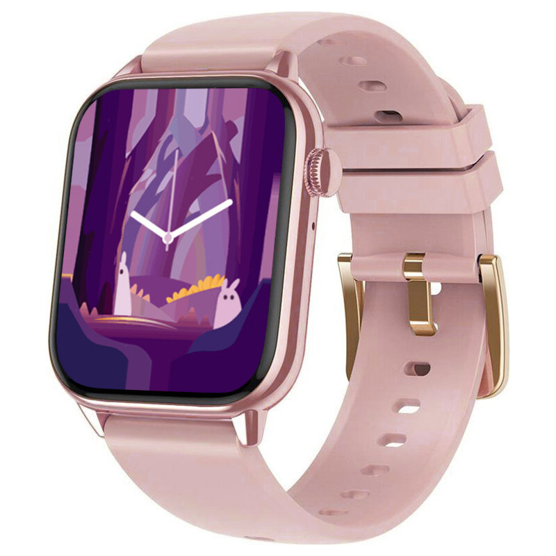 Smart hodinky Madvell Pulsar s volaním cez bluetooth a EKG růžové so silikónovým remienkom