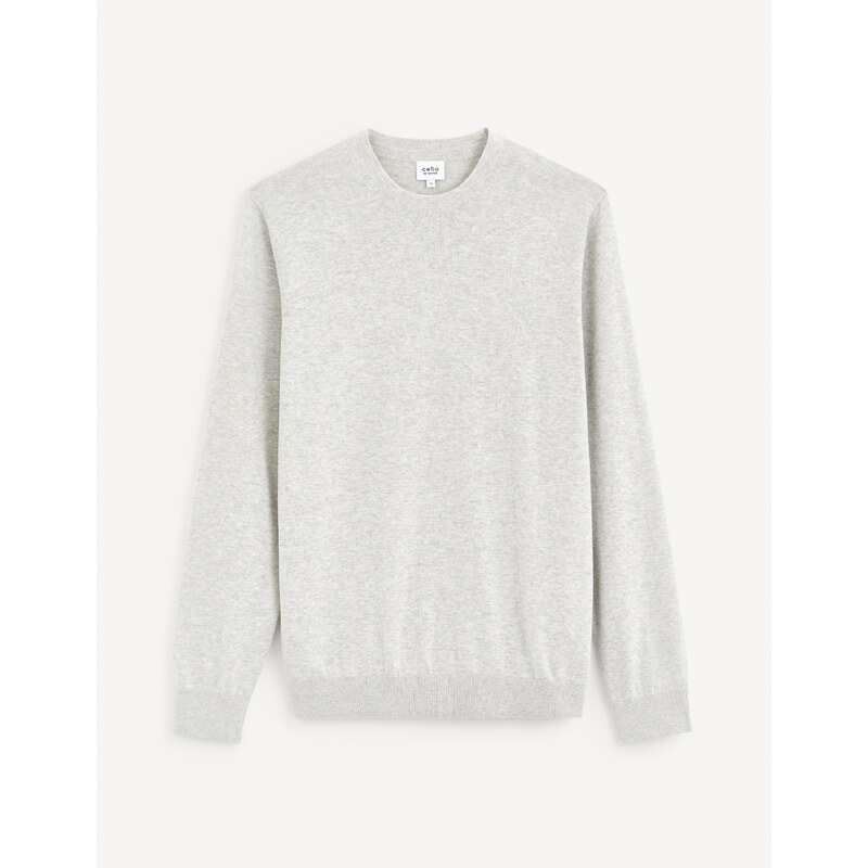 Svetlosivý pánsky basic sveter Celio Decoton 50599262