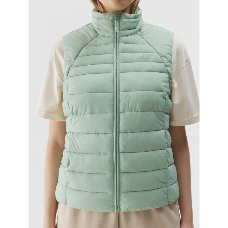 4F Dámska zatepľovacia vesta s recyklovanou výplňou - zelená