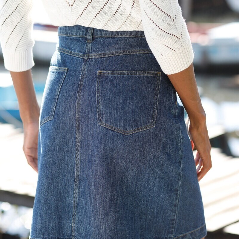 Blancheporte Rozšírená džínsová sukňa modrá 036