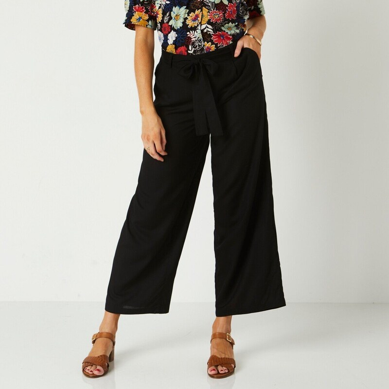 Široké skrátené nohavice po členky čierna 036 Blancheporte 48782141