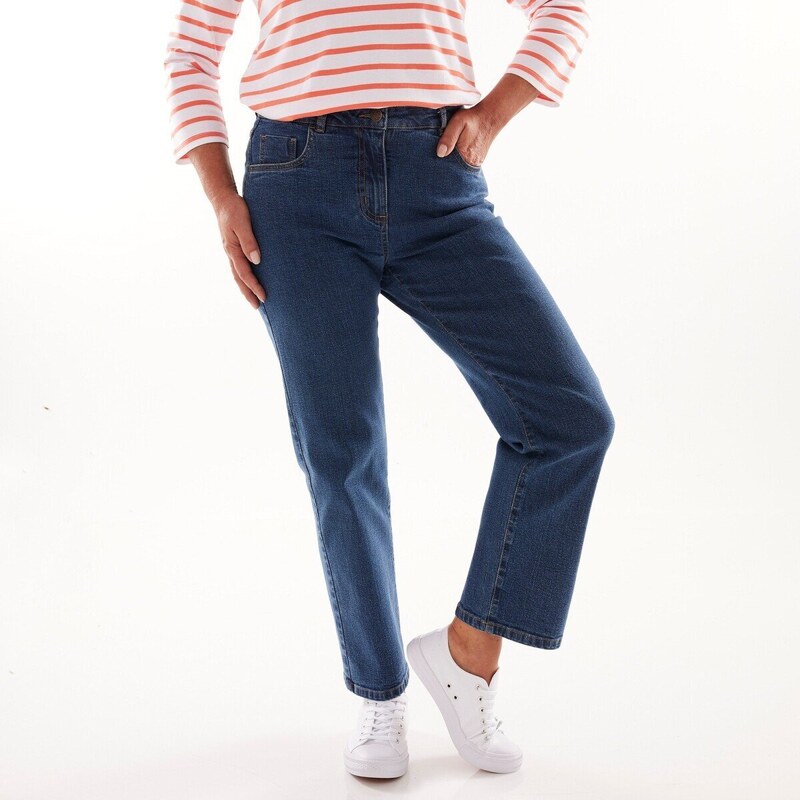 Rovné džínsy s 5 vreckami modrá 038 Blancheporte 48781965