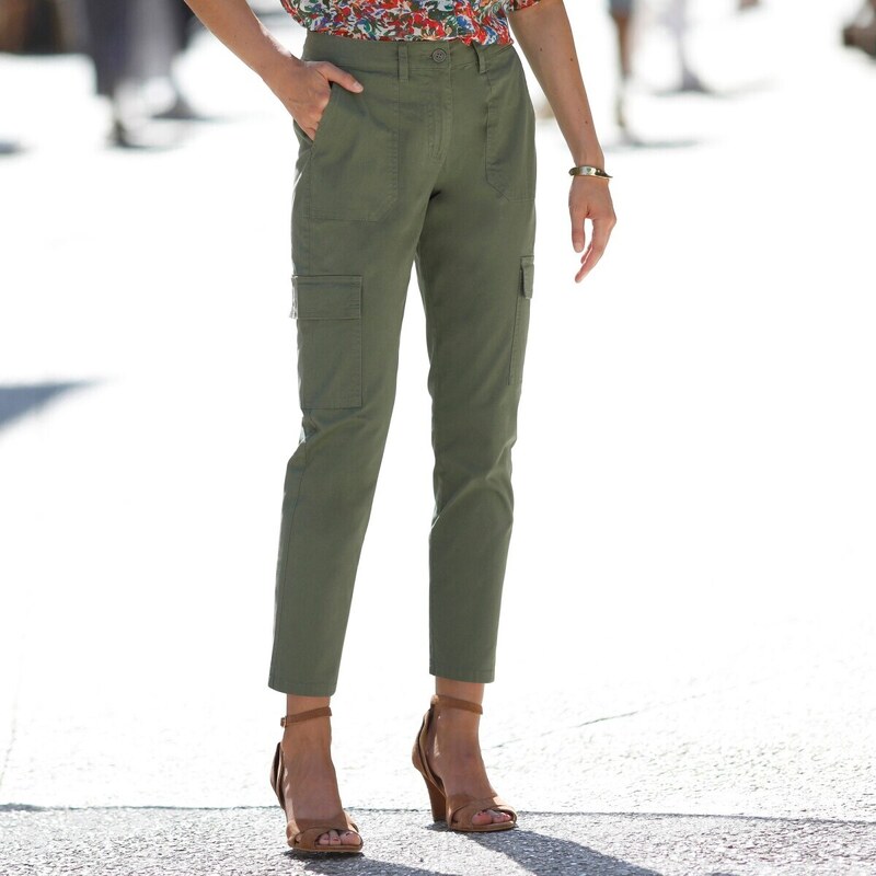 7/8 úzke cargo nohavice khaki 046 Blancheporte 48782120