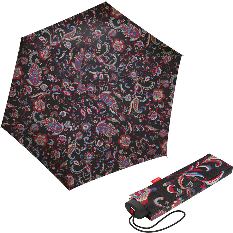 Reisenthel Pocket Mini Paisley Black - dámsky skladací mini dáždnik