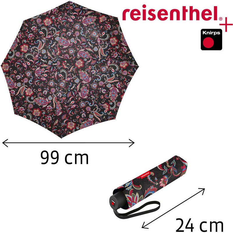 Reisenthel Pocket Classic Paisley Black - dámsky skladací dáždnik
