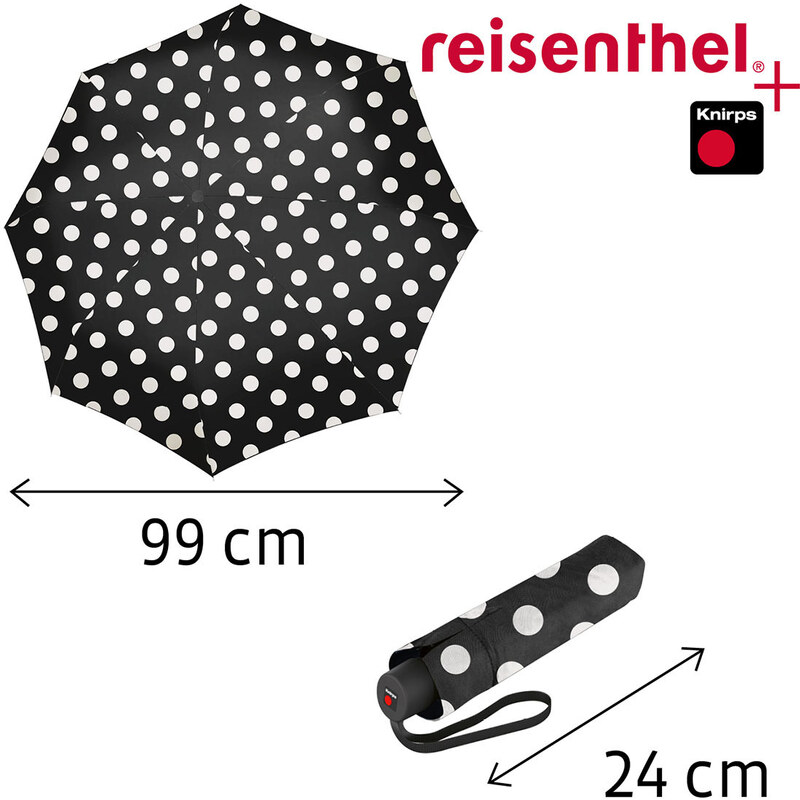 Reisenthel Pocket Classic Dots White - dámsky skladací dáždnik