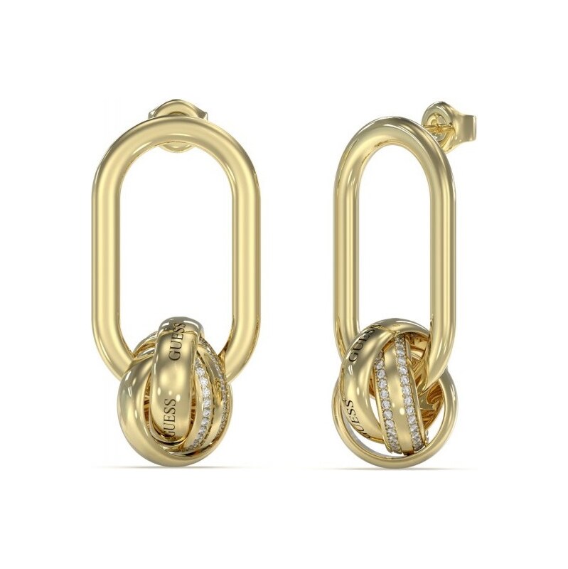 Guess Pozlátené náušnice so zirkónmi Perfect JUBE04073JWYGT/U 66582159