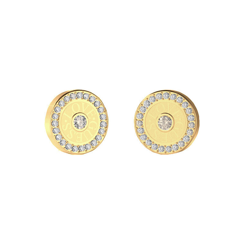 Guess Módne pozlátené náušnice Love Guess JUBE04081JWYGT/U 66594331