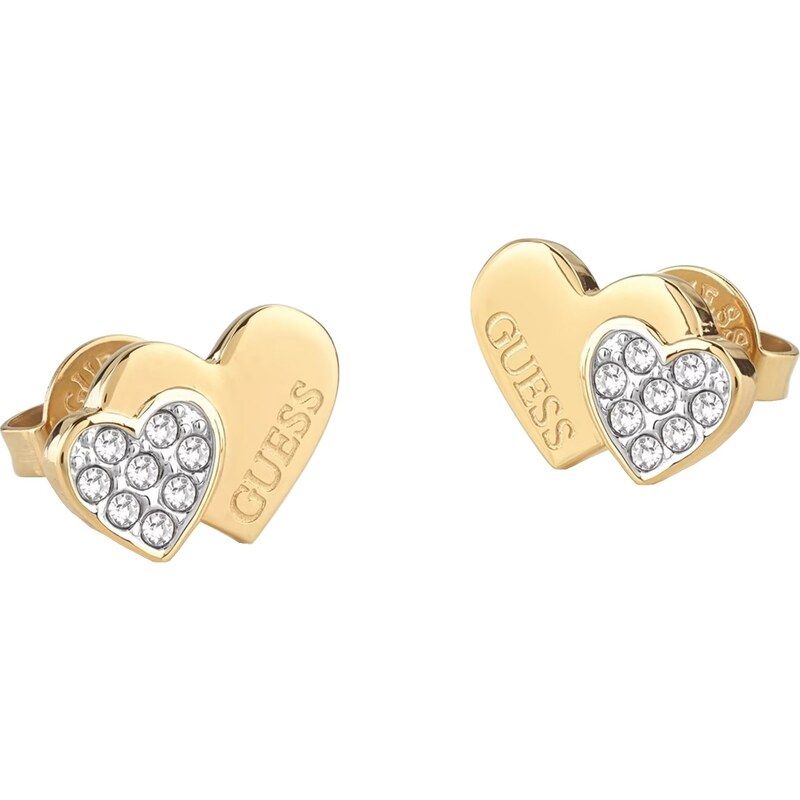 Guess Pôvabné pozlátené náušnice s kryštálmi Studs Party 66586086