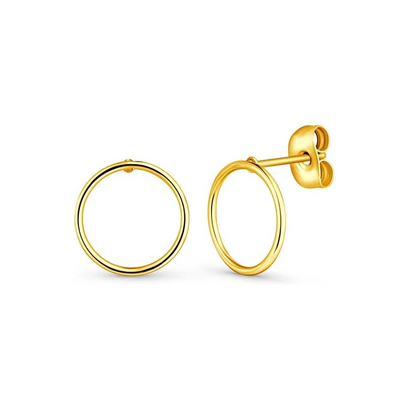 Vuch Minimalistické pozlátené náušnice Krúžok Qupia Gold 66587261