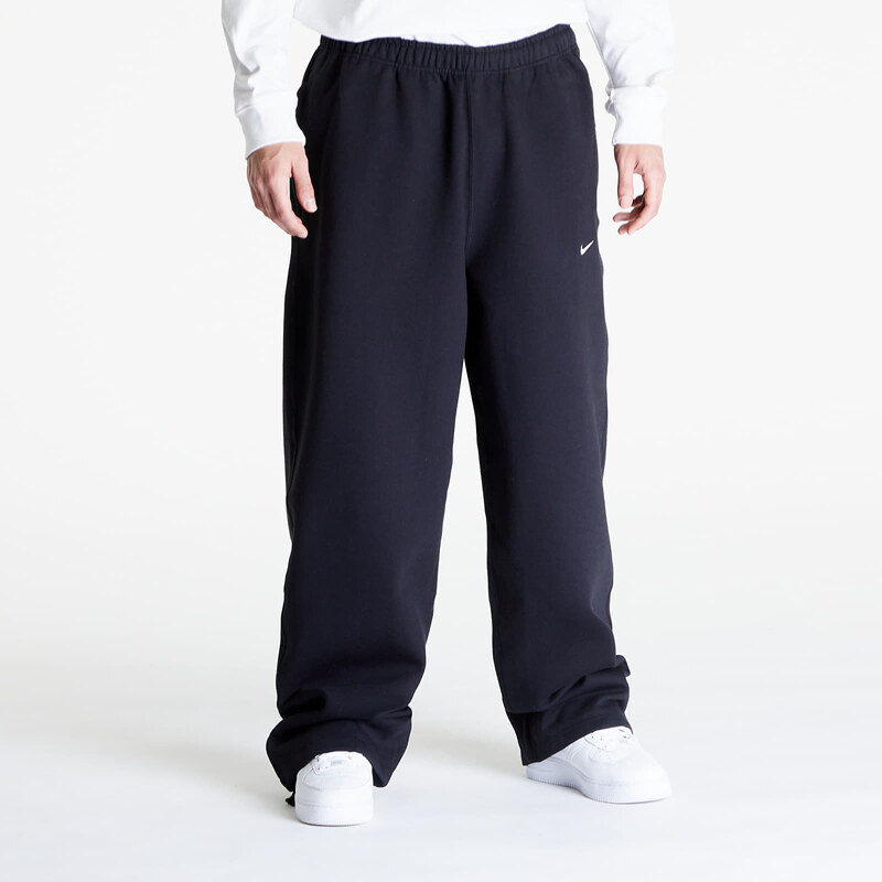Tepláky Nike Solo Swoosh Mens Open-Hem Brushed-Back Fleece Pants Black 48799977