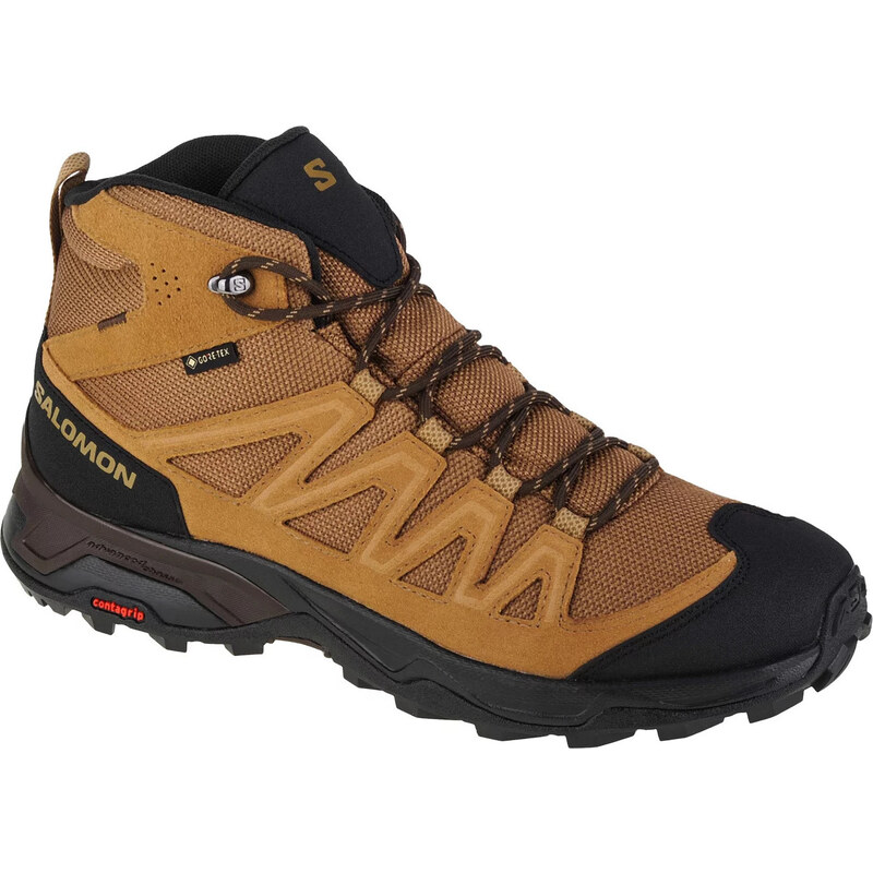 Hnedá členková obuv Salomon X Ward Leather Mid GTX 471818 48803156