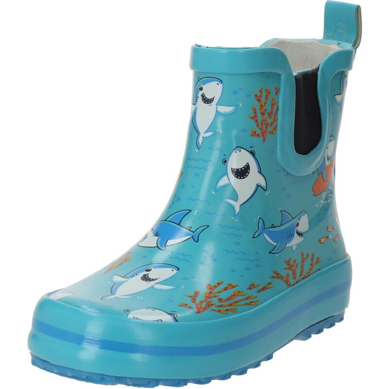 BECK Gumáky Little Sharks modrá / azúrová / hrdzavohnedá / svetlosivá 48806463
