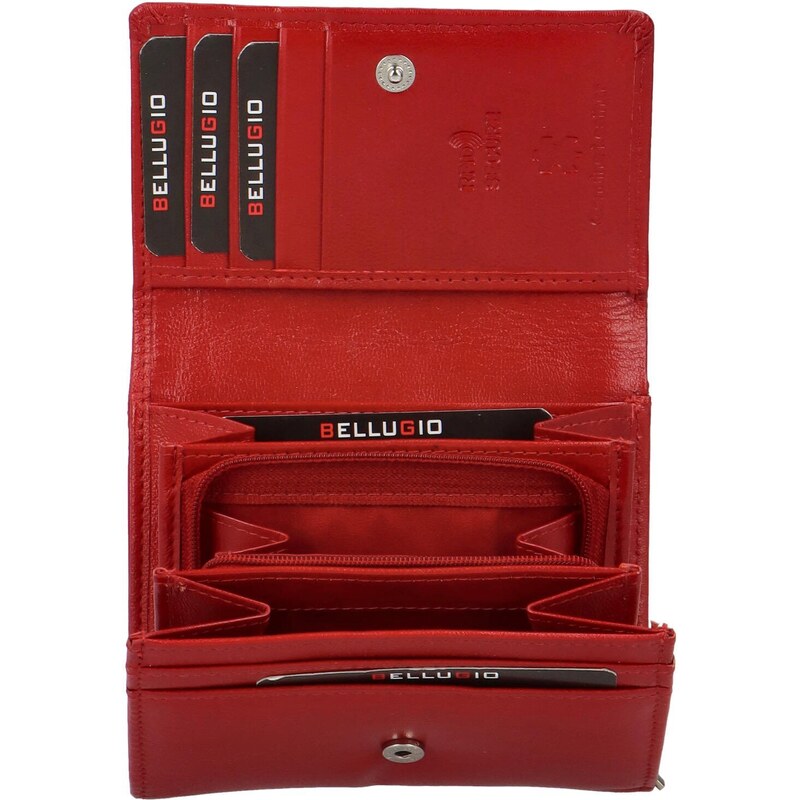 Dámska kožená peňaženka červená - Bellugio Glorgia červená