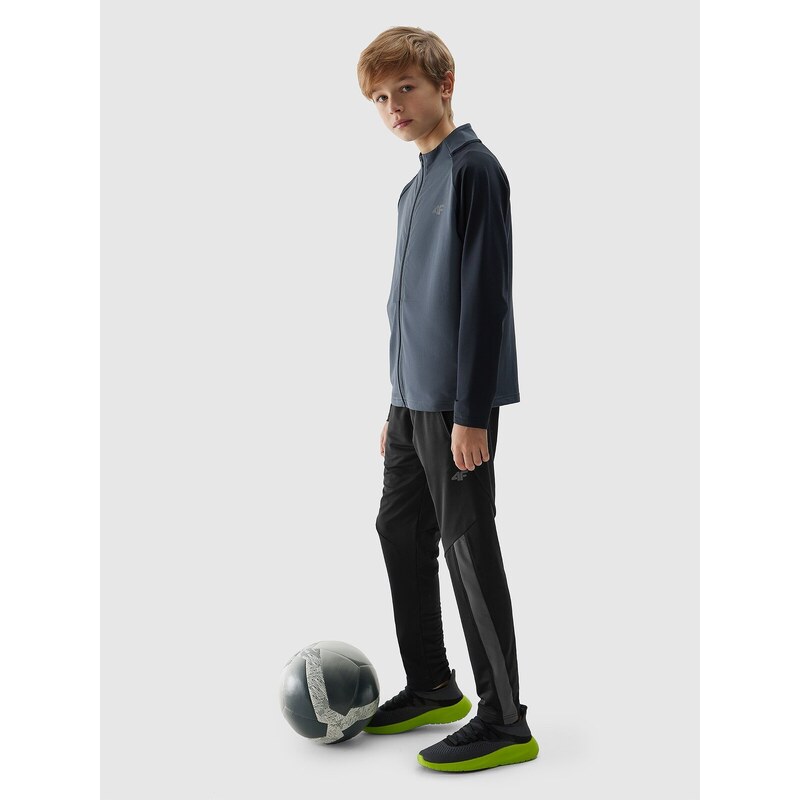 4F Chlapčenské rýchloschnúce športové nohavice - čierne
