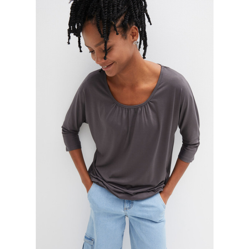 bonprix Tričko Oversized z viskózového mixu, farba šedá 44798850