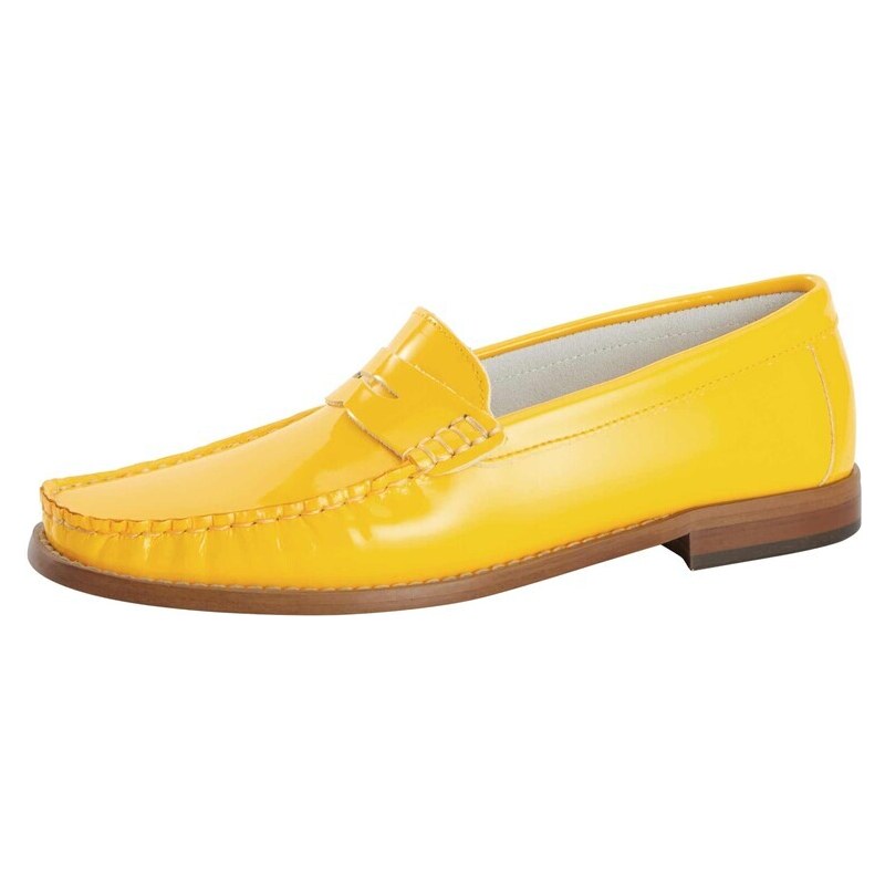 E-shop Lakované kožené slipper topánky HEINE, žlté