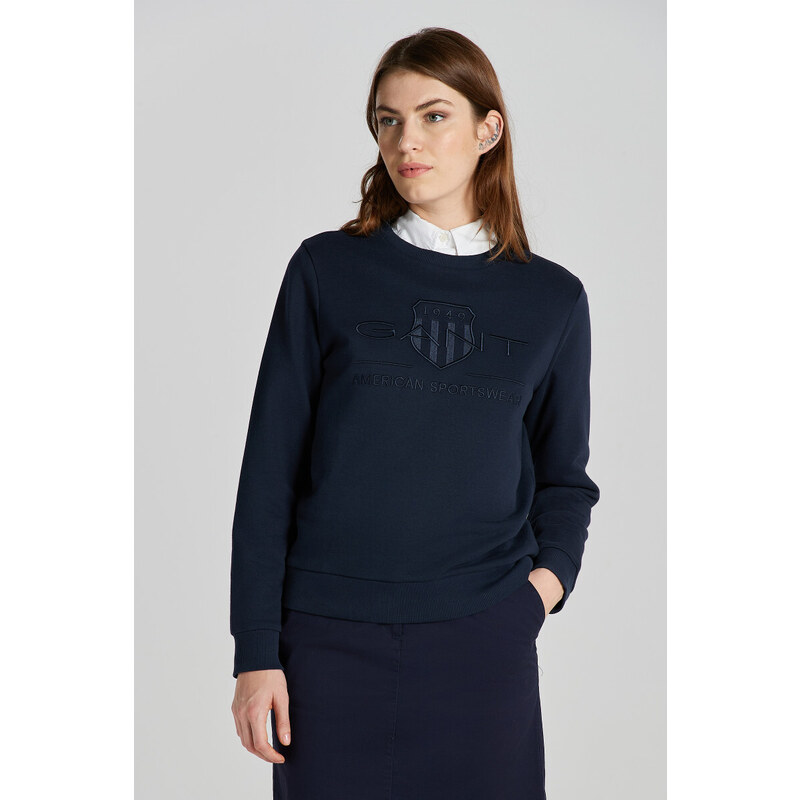 MIKINA GANT REG TONAL SHIELD C-NECK SWEAT EVENING BLUE 48836813