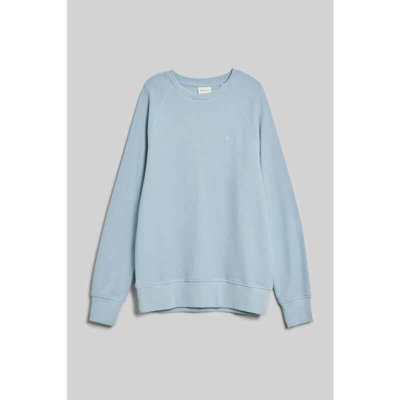 MIKINA GANT WAFFLE TEXTURE C-NECK DOVE BLUE 48836831