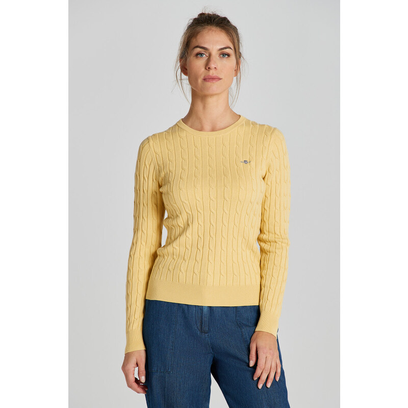 SVETER GANT STRETCH COTTON CABLE C-NECK DUSTY YELLOW 48836844