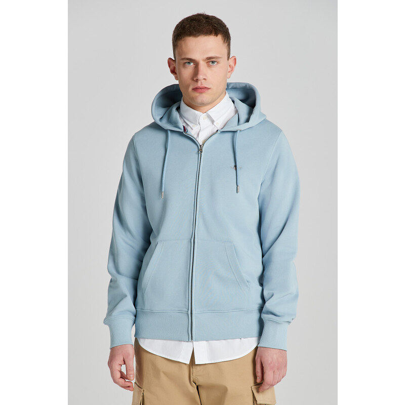 MIKINA GANT REG SHIELD FULL ZIP HOODIE DOVE BLUE 48836841