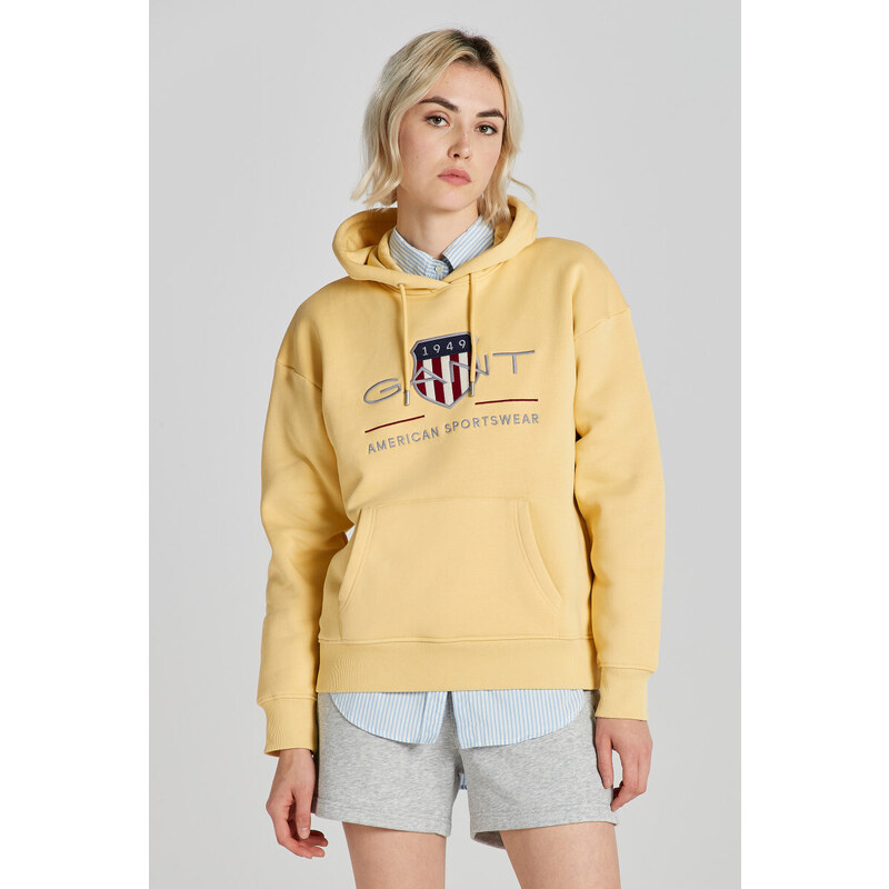 MIKINA GANT REL ARCHIVE SHIELD HOODIE DUSTY YELLOW 48836850