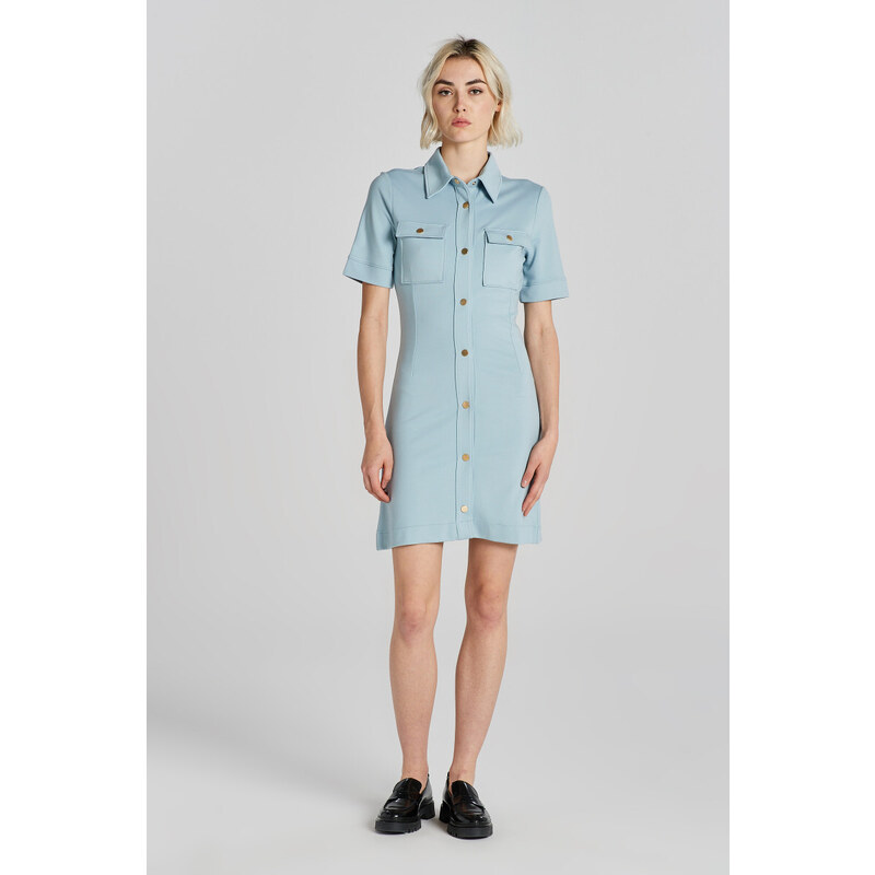 ŠATY GANT SS JERSEY SHIRT DRESS DOVE BLUE 48836921