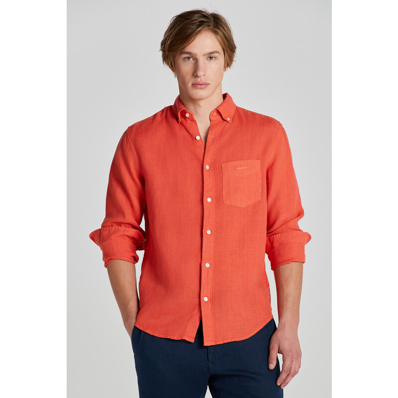 KOŠEĽA GANT REG GMNT DYED LINEN SHIRT BURNT ORANGE 48836926