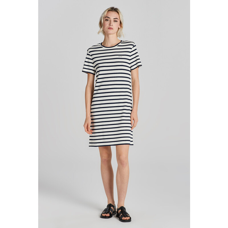 ŠATY GANT STRIPED SS T-SHIRT DRESS CLASSIC BLUE 48836982