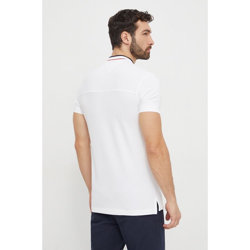 Polo tričko Tommy Hilfiger pánsky,biela farba,jednofarebný,MW0MW34752
