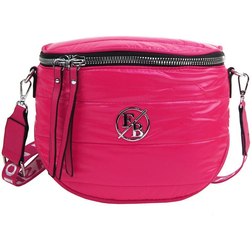 Fashion Bag Moderná dámska crossbody kabelka / ľadvinka fuchsiová ružová