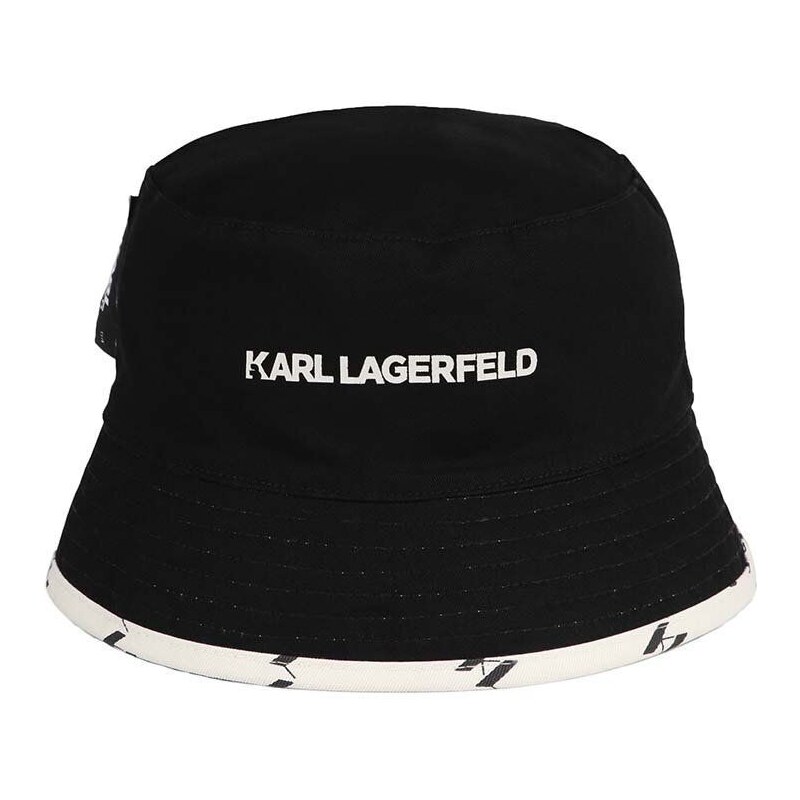 Detský bavlnený klobúk Karl Lagerfeld béžová farba, bavlnený