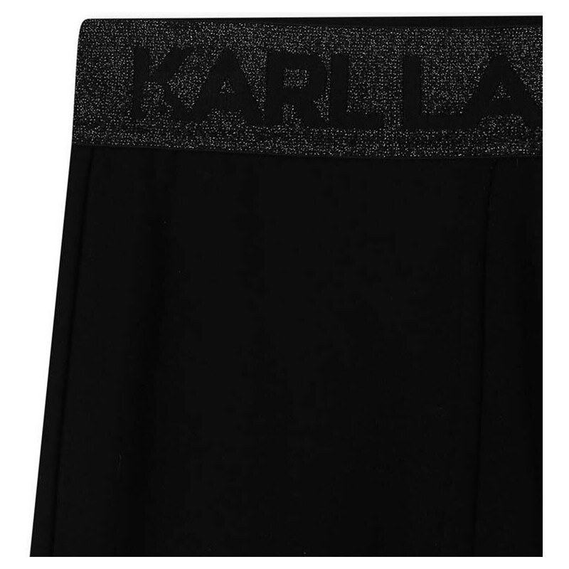 Detské legíny Karl Lagerfeld čierna farba, jednofarebné
