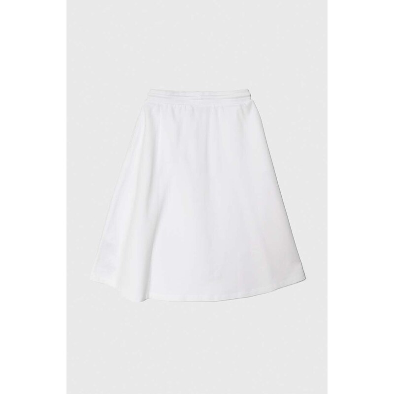 Dievčenská sukňa Calvin Klein Jeans biela farba, mini, áčkový strih