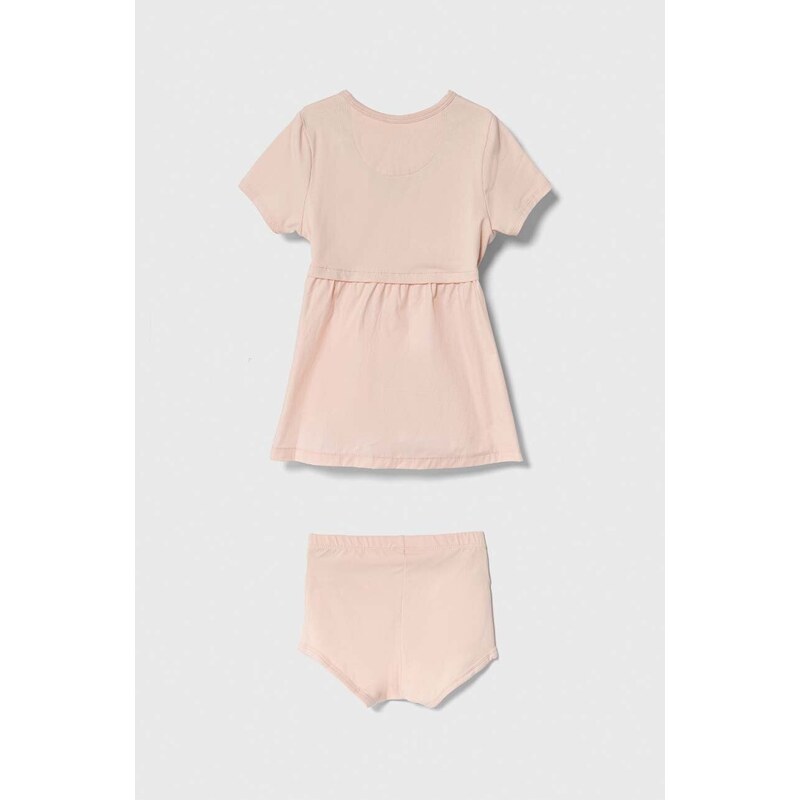 Šaty pre bábätká Calvin Klein Jeans ružová farba, mini, rovný strih