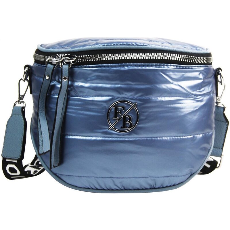 Fashion Bag Moderná dámska crossbody kabelka / ľadvinka metalická svetlo modrá