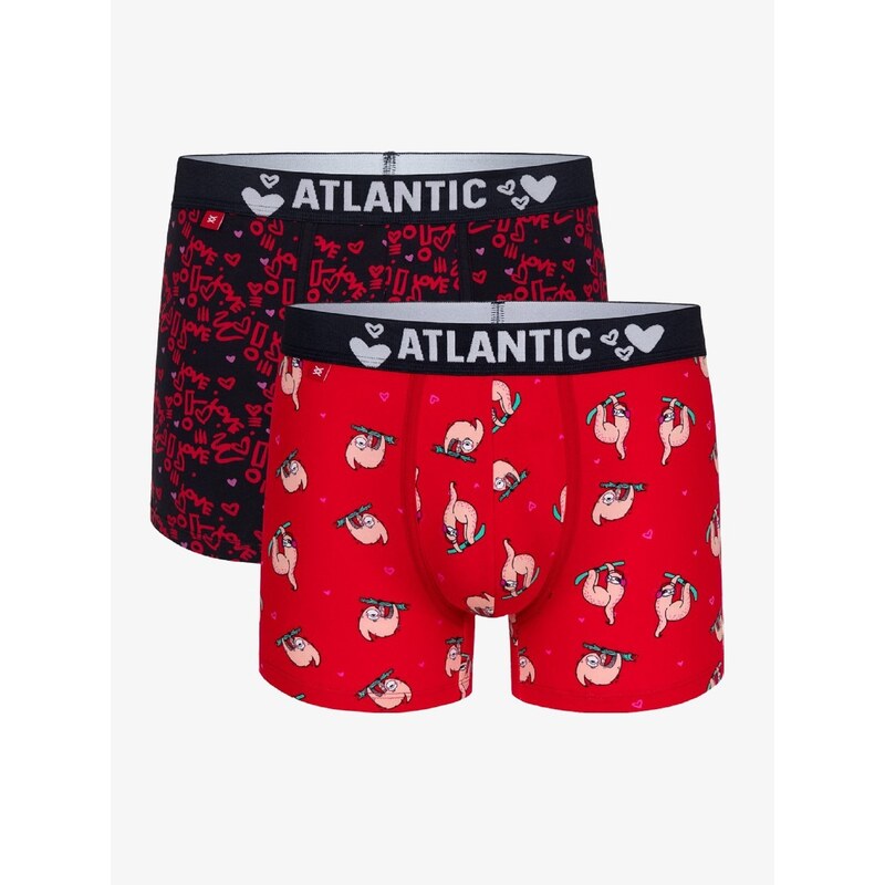 Mens Boxer Shorts ATLANTIC 2Pack - Red/Dark Blue 50646078