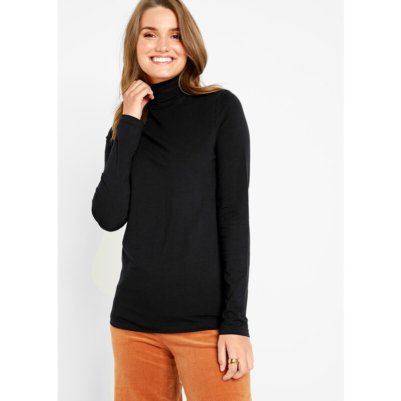 bonprix Tričko s dlhým rukávom 2 ks, farba čierna 45187291