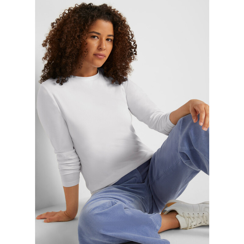 bonprix Tričko s dlhým rukávom z čistej bio bavlny (2 ks v balení), 45570358