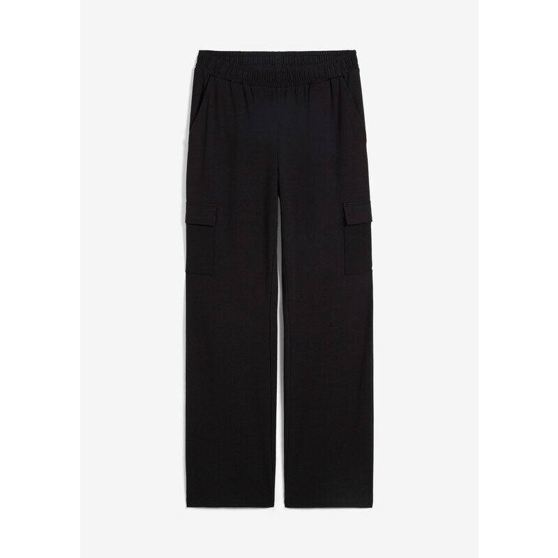 bonprix Tepláky z elastického bavlneného mixu., farba čierna 48373902