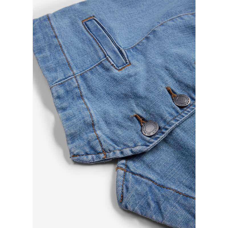 bonprix Strečová džínsová vesta, farba modrá