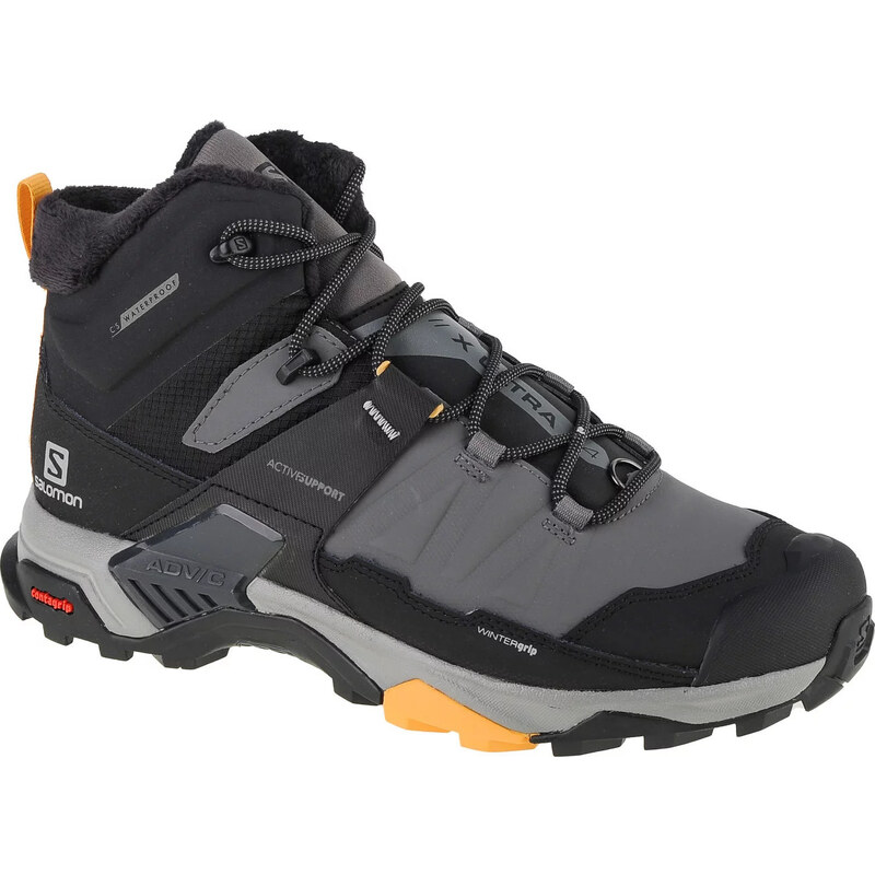 Sivo-čierne turistické topánky Salomon X Ultra 4 Mid Winter TS 413552 48842949