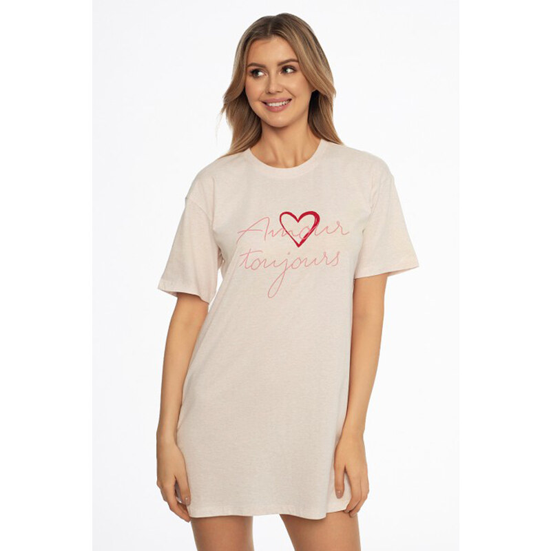 Henderson Ladies Dámska bavlnená nočná košeľa Amour ružová, Farba 48842535