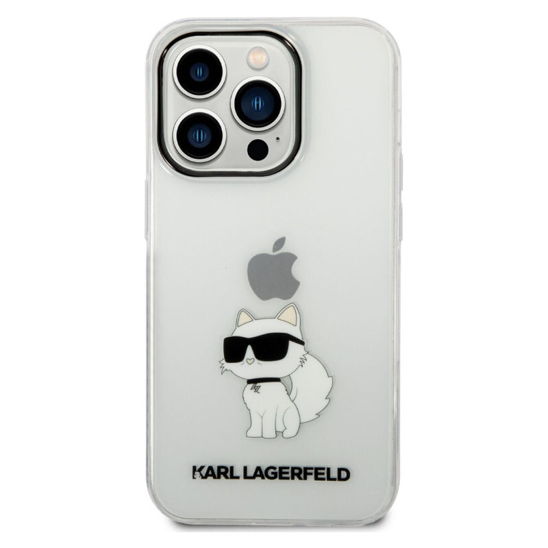 Apple iPhone 14 Pro Etui mit Karl Lagerfeld Choupette-Logo transparent