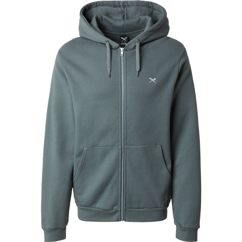 Iriedaily Tepláková bunda Mini Flag 2 tmavozelená / biela 54279967